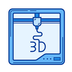 Image showing Three D print line icon.