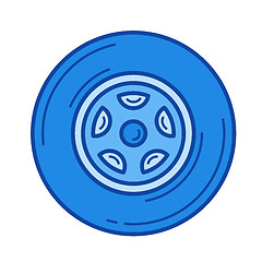 Image showing Car wheel line icon.