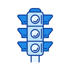 Image showing Traffic light line icon.