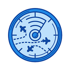 Image showing Flight radar line icon.