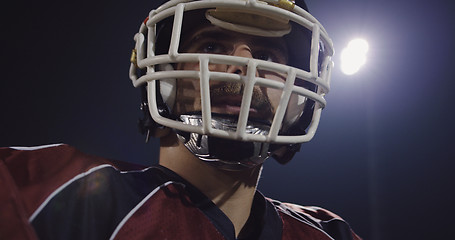 Image showing Closeup Portrait Of American Football Player