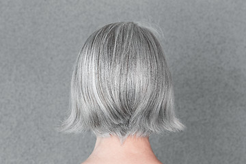 Image showing Woman with beautiful natural gray hair