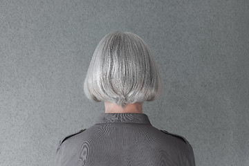 Image showing Mature woman with natural gray hair