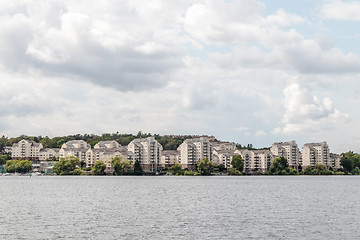 Image showing Modern city on a lakeshore