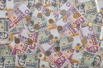 Image showing Banknotes Background, Hungarian Forints