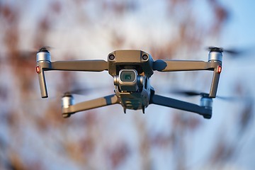 Image showing Drone flying outdoors