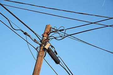 Image showing Electric line post