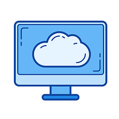 Image showing Cloud technology line icon.