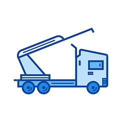 Image showing Truck crane line icon.