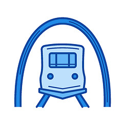 Image showing Railway tunnel line icon.