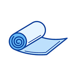 Image showing Yoga mat line icon.