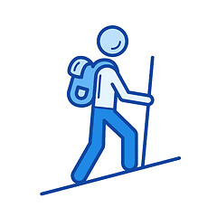 Image showing Mountain hiking line icon.