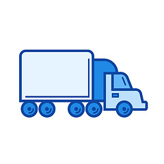 Image showing Box truck line icon.