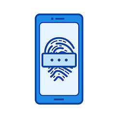 Image showing Fingerprint password line icon.