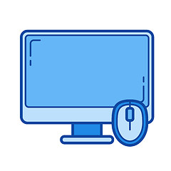 Image showing Computer desktop line icon.