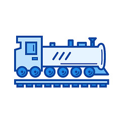 Image showing Steam locomotive line icon.