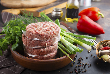 Image showing raw cutlets