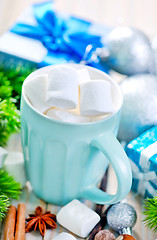 Image showing Hot drink with marshmallows