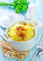 Image showing mashed potato with fried onion