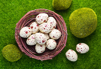 Image showing decorative painted Easter eggs