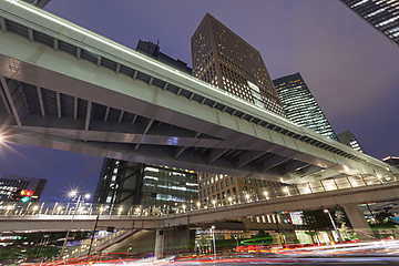 Image showing Modern architecture. Elevated Highways and skyscrapers in Tokyo.