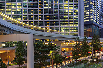 Image showing Modern architecture. Elevated Highways and skyscrapers in Tokyo.