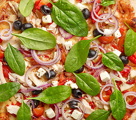 Image showing freshly baked pizza background