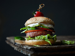 Image showing fresh tasty meat free burger