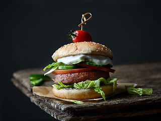 Image showing fresh tasty meat free burger