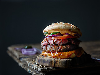 Image showing fresh tasty steak burger