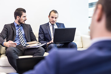 Image showing Corporate business team and manager at business meeting.