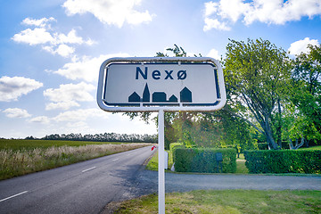 Image showing City sign of Nexø city on the danish island