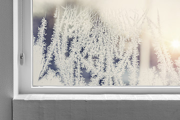 Image showing Frosty window seen from the inside