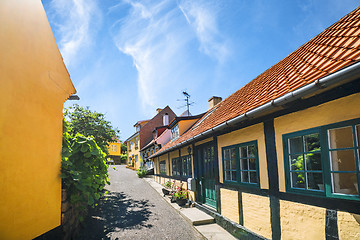 Image showing Idyllic village with yellow buildings