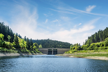 Image showing Dam in a colorful landscape in the summer