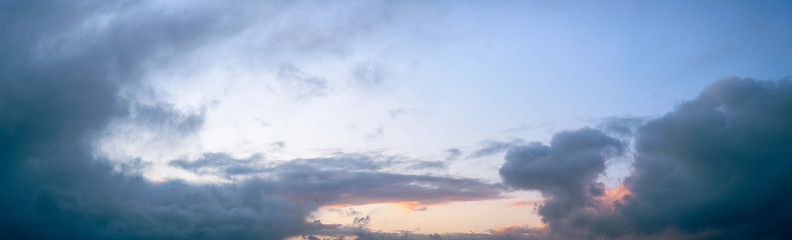 Image showing Panorama sunset with dark clouds