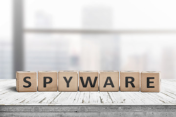 Image showing Spyware word on wooden cubes