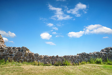 Image showing Stone wicket on a meadow in the summer