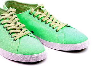 Image showing Green and Yellow Gym-Shoes