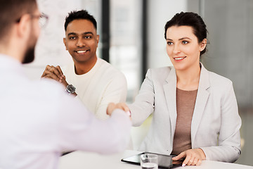 Image showing recruiters having interview with employee