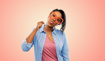 Image showing happy african american woman with big glasses