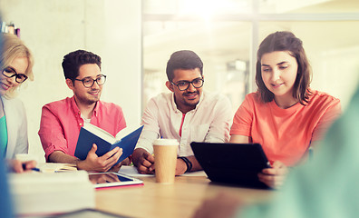 Image showing group of high school students with tablet pc