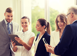 Image showing business people with tablet pc computers at office