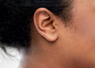 Image showing close up of young woman ear