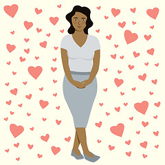Image showing Vector Woman Celebrating Valentines Day