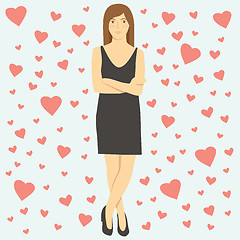 Image showing Vector Woman Celebrating Valentines Day