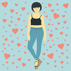 Image showing Vector Woman Celebrating Valentines Day