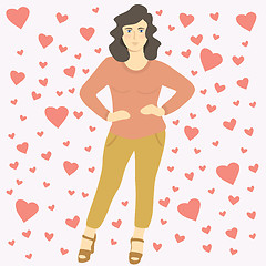 Image showing Vector Woman Celebrating Valentines Day