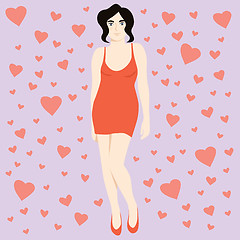 Image showing Vector Woman Celebrating Valentines Day