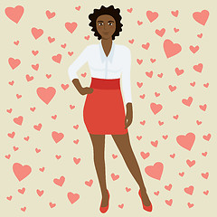 Image showing Vector Woman Celebrating Valentines Day